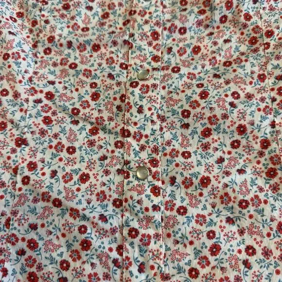 Wrangler Wrancher Shirt Women’s L Pearl Snap Western Sleeveless Floral (A0135) - Picture 2 of 7